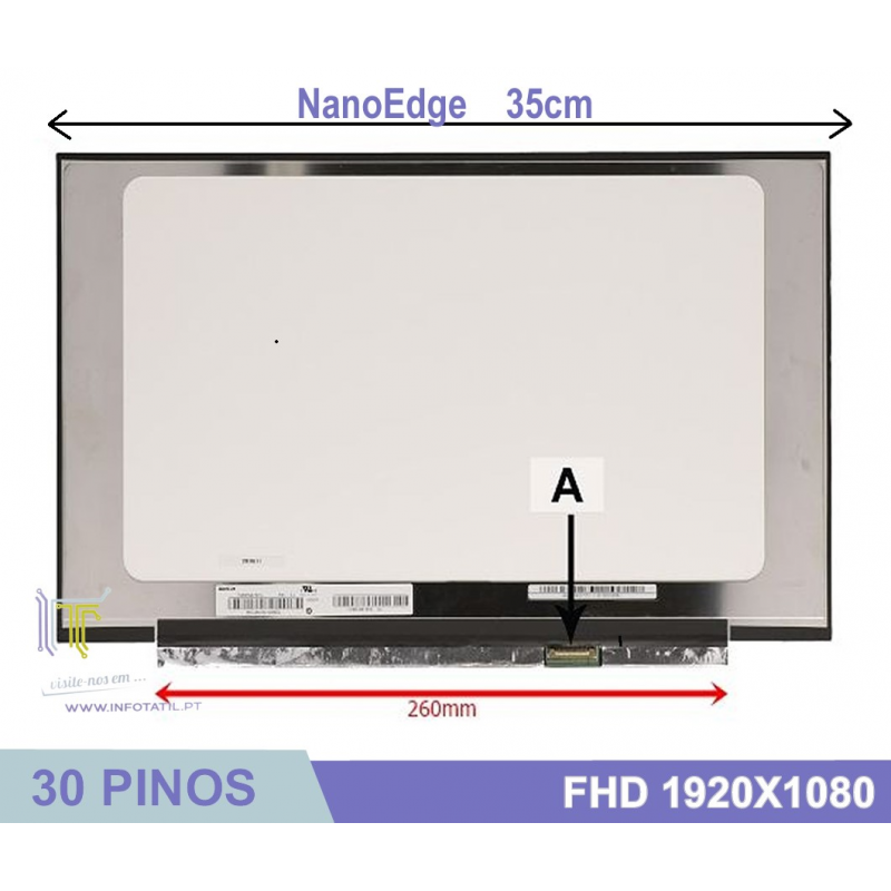 Dalle LCD Innolux N156HCE-EN1 REV.C2 - 15.6" Full HD Mat - 30 Pins - Occasion