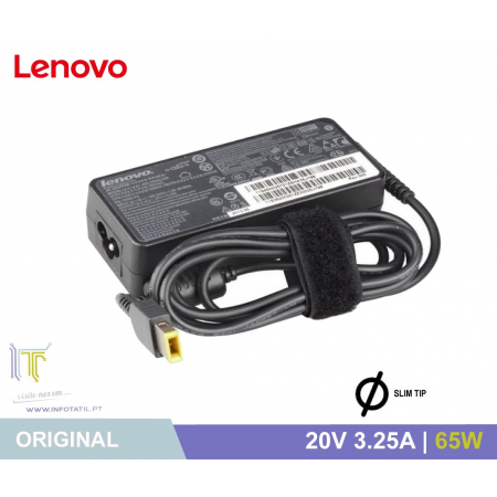 Carregador Original Lenovo 20V 3.25A 65W (Slim Tip) - 45N0254