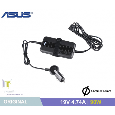 Carregador Original Asus Carro 19V 4.74A 90W (5.5*2.5mm) - 90-XB0IN0CH00010