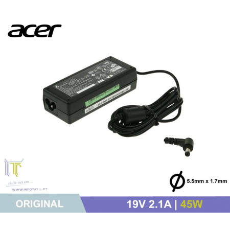 Carregador Original Acer 19V 2.1A 45W (5.5*1.7mm) - AP.0300A.001