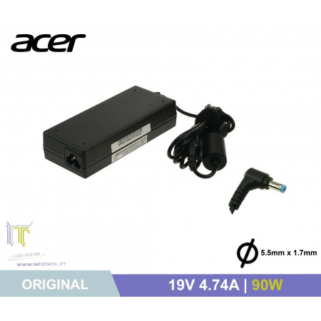 Carregador Original Acer 19V 4.74A 90W (5.5*1.7mm) - AP.09003.006
