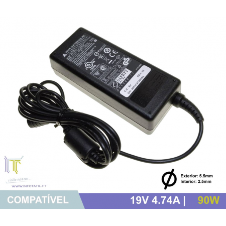 Carregador Delta 19V 4.74A 90W (5.5*2.5mm) - RA0631B