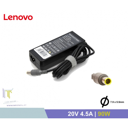 Carregador Compativel Lenovo 20V 4.5A 90W (7.9*5.5mm) - 92P1112