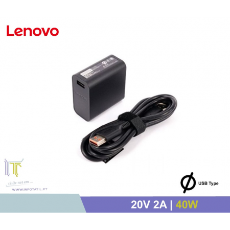 Carregador Compativel Lenovo 20V 2A 40W (USB Type) - ADL40WLG