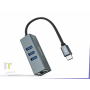 Nanocable Hub USB-C a Ethernet Gigabit + 3x USB 3.0