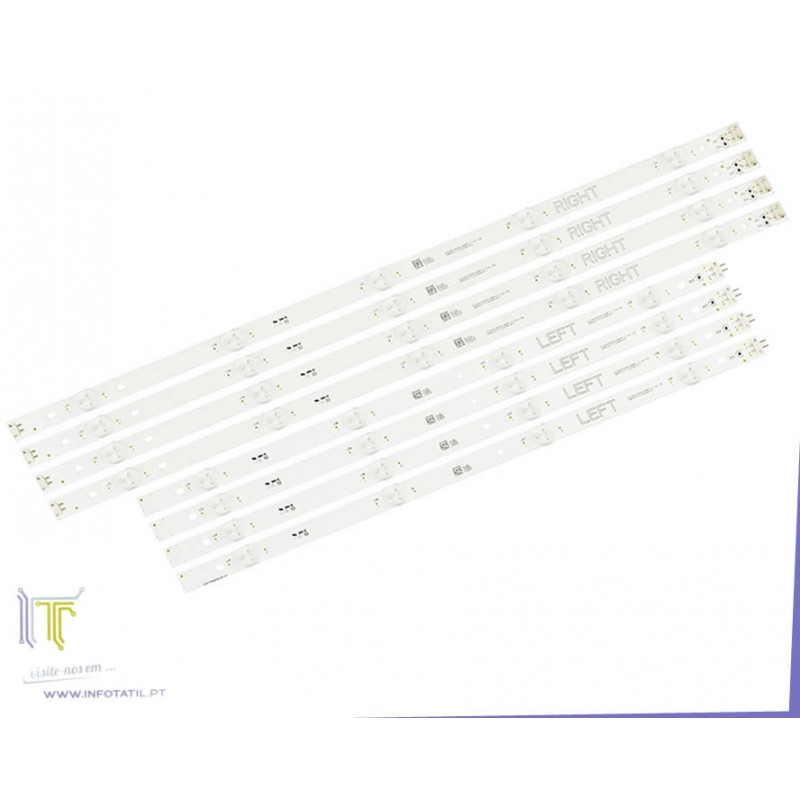 Kit De 8 Barres LED Pour Rétroéclairage TV SONY 49 Pouces - Compatible Modèle SVY490A23 - Neuf