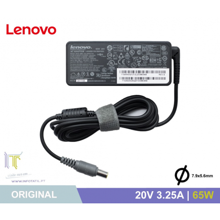 Carregador Original Lenovo 20V 3.25A 65W (7.9*5.5 Pino Interno) - 92P1160