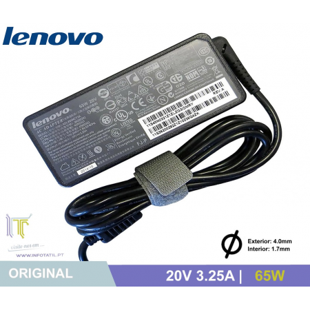 Carregador Original Lenovo 20V 3.25A 65W (4.0*1.7mm) - ADLX65CCGE2A