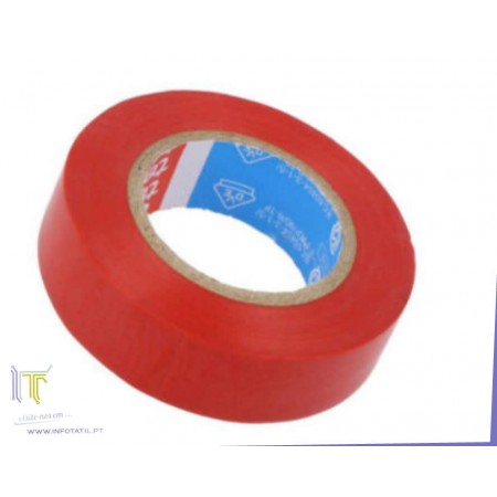 Fita isoladora PVC 19mm - 20m - Vermelho - Rebel