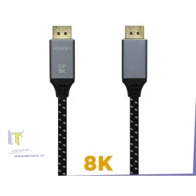 Aisens Cabo Displayport 8K 60hz 0.5m Cinzento