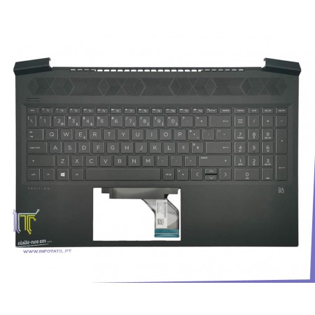 HP Pavilion 16-A Teclado Português with top cover, ghost white, backlit