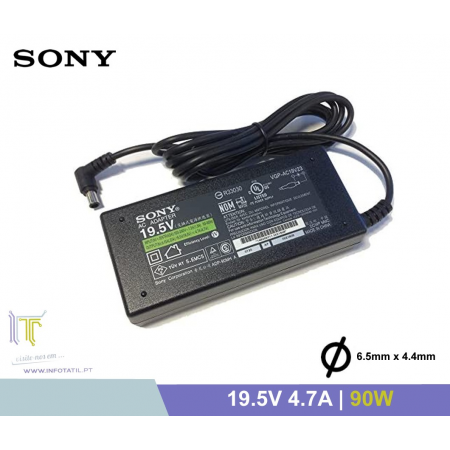 Carregador Original Sony 19.5V 4.7A 90W (6.5*4.4mm) Refurbished - VGP-AC19V10