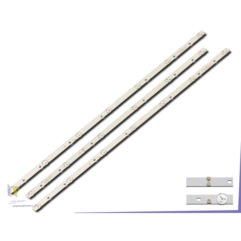 KIT 3 BARRE STRIP LED TV AKAI JS-D-JP385DM 385DM1000 QT39WY73 - by AGS Electronics srl KIT 3 BARRE STRIP LED TV AKAI JS-D-JP385DM 385DM1000 QT39WY73 - by AGS Electronics srl