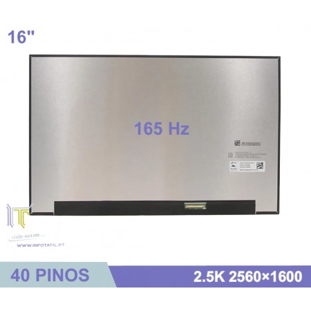 Ecrã LCD 16.0" WQXGA 2560×1600 40 Pinos 165Hz