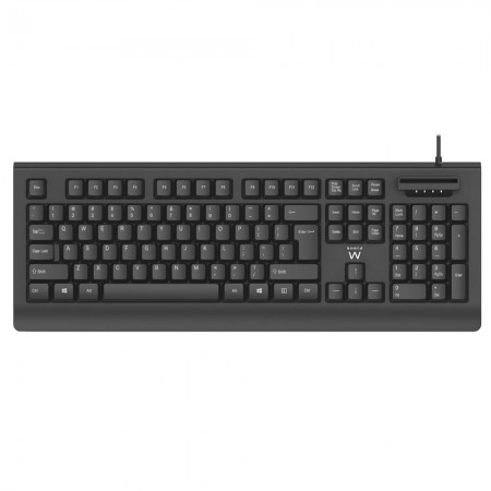 Teclado Ewent EW3287 com Smart Card Reader USB PT Preto