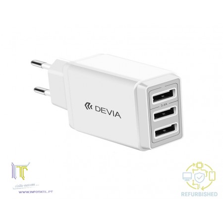 Devia Carregador 3 USB Branco