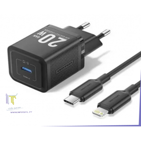 Carregador Vention 20W GaN com Cabo USB-C | Carregador de Parede Rápido e Compacto