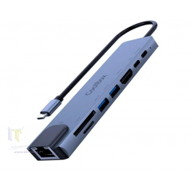 CoolBox Dock Station USB-C 8 em 1 | Hub Multiportas HDMI, RJ45 e USB