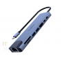 CoolBox Dock Station USB-C 8 em 1 | Hub Multiportas HDMI, RJ45 e USB