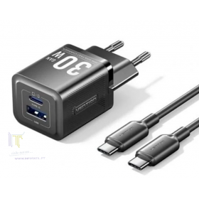 Vention Carregador de Parede GaN USB-C 30W - Cable USB-C 1m