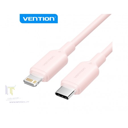 Vention Cabo Lightning to Tipo-C 27W 480Mbps 1m Rosa
