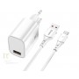 Qcharx Artemisia Carregador 3A 18W 1 Porto USB + Cabo USB a Tipo C branco (1m)
